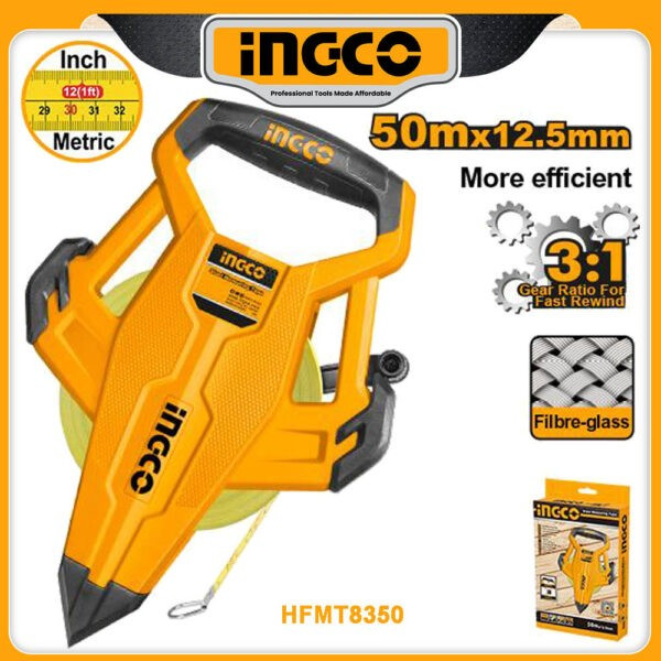 Ingco Fiberglass Measuring Tape 50M-HFMT8350
