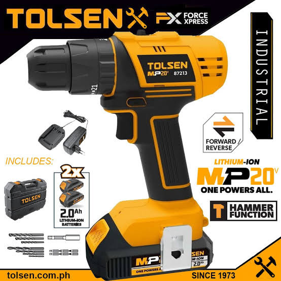 Tolsen 10mm Li-ion Cordless Drill 20V-87212