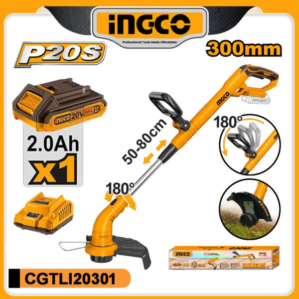 Ingco Cordless Grass Trimmer 20V-CGTLI20301