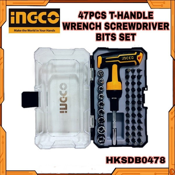 Ingco 47pcs T-Handle Wrench and Screwdriver Set-HKSDB0478