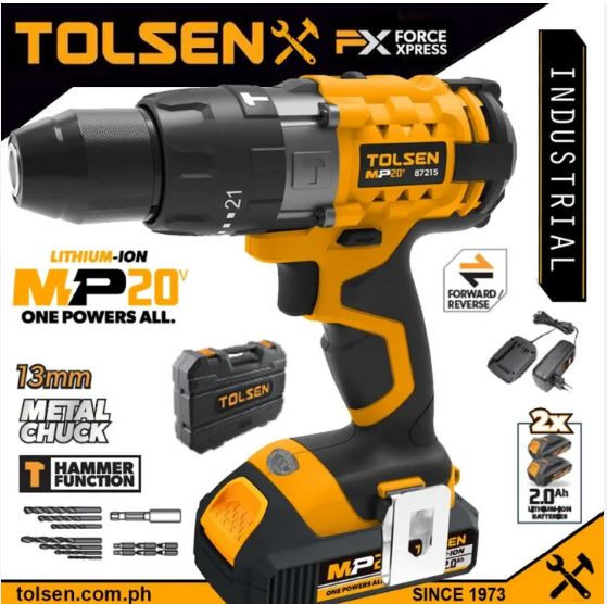 Tolsen Li-ion Cordless Drill 13mm 20V-87215
