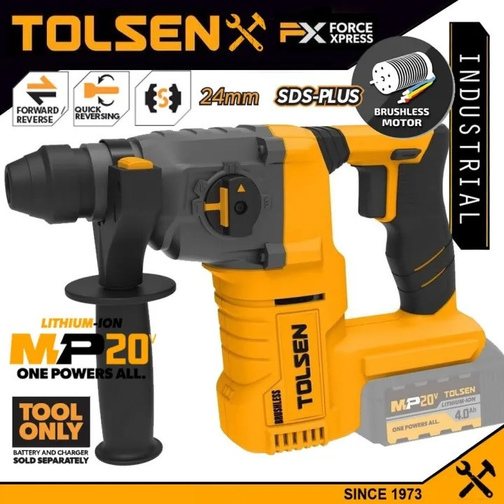 Tolsen Brushless Motor Li-ion Rotary Hammer 20V (Without Battery And Charger)-87272