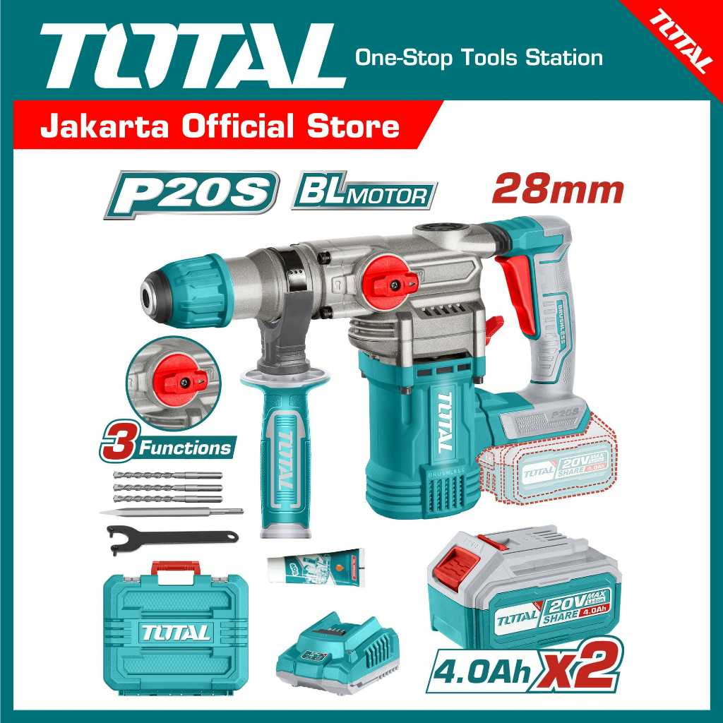 Total 20V Cordless Rotary Hammer-TRHLI202882