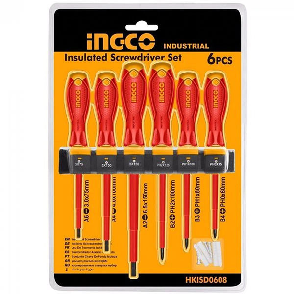 Ingco Insulated Screwdriver Set 6 Pcs-HKISD0608