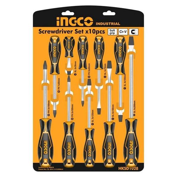 Ingco 10pcs Industrial Screwdriver Set-HKSD1028