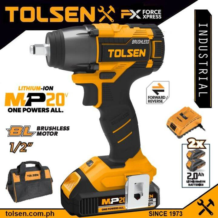 Tolsen Brushless Motor Li-ion Cordless Impact Wrench 1/2" 20V-87258